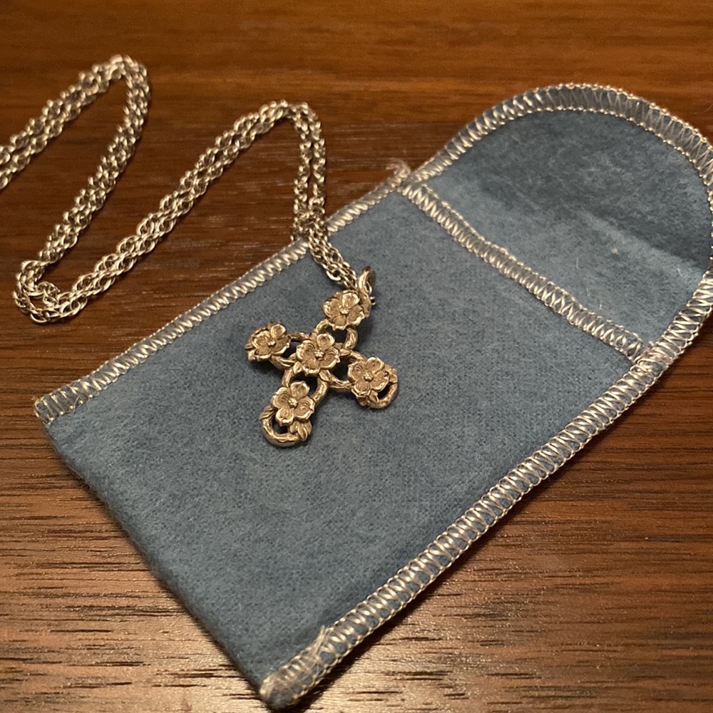 James Avery Retired Dogwood Cross and Chain